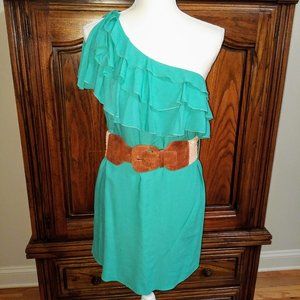 Francesca’s One Shoulder Ruffle Top Dress